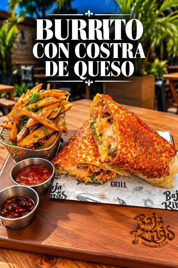 Burrito con costra de queso