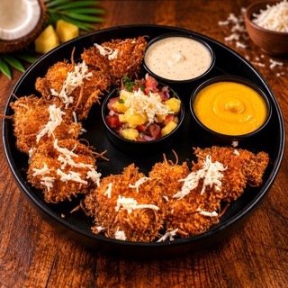 Botana caliente · Camarón coco bites