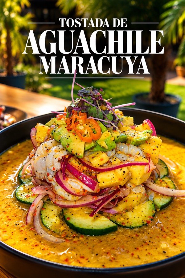 Tostada de aguachile maracuyá