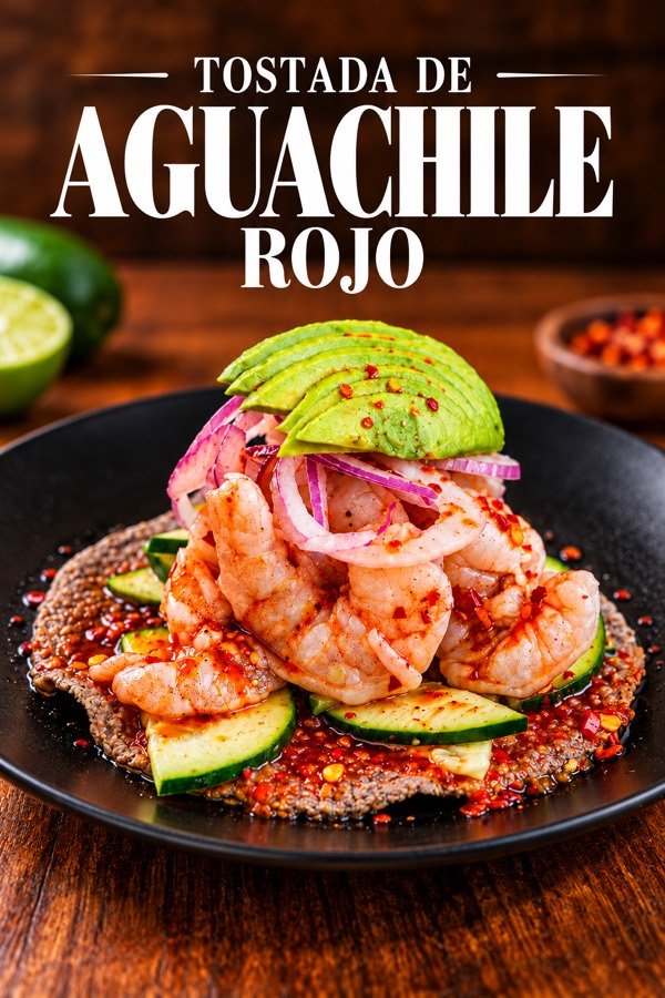 Tostada de aguachile rojo