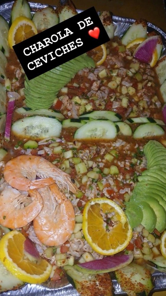 Charola de ceviche de camarón y pulpo